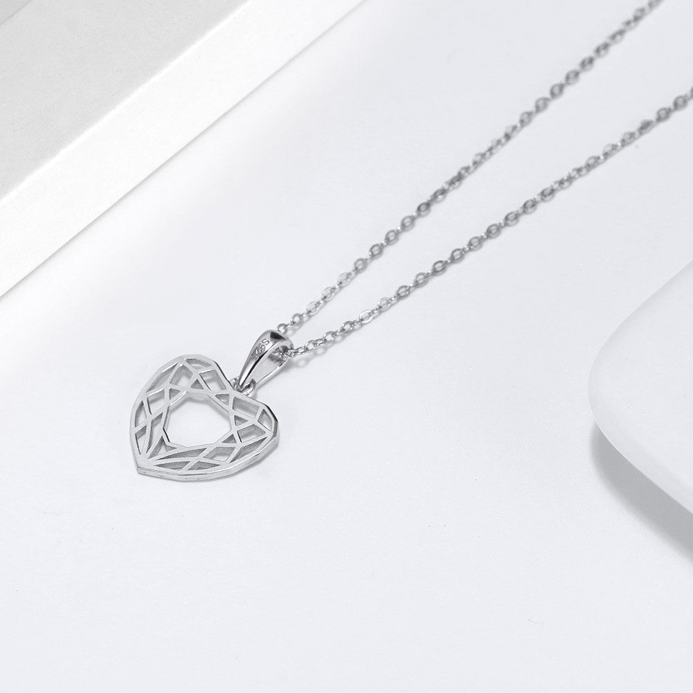 Classic 925 Sterling Silver Rhodium Plated  Pendant With Chain