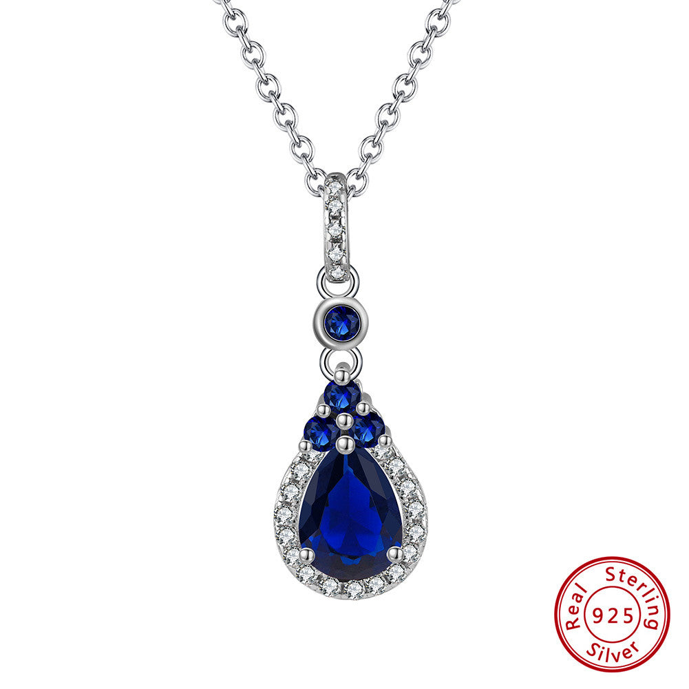 Radiant Rhodium Plated 925 Sterling Silver Pendant Necklace