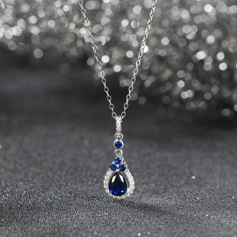 Radiant Rhodium Plated 925 Sterling Silver Pendant Necklace