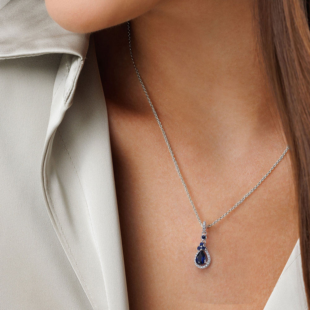 Radiant Rhodium Plated 925 Sterling Silver Pendant Necklace