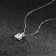 Radiant Rhodium Plated 925 Sterling Silver Pendant Necklace