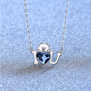 Blue Swarovski 925 Sterling Silver Chain