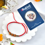 Premium Rakhi with Pure Silver(999) 10Gms Radha Krishna Coin