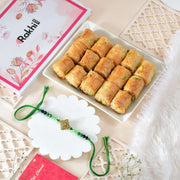 Single Bhai Rakhi with Baklava Sweet