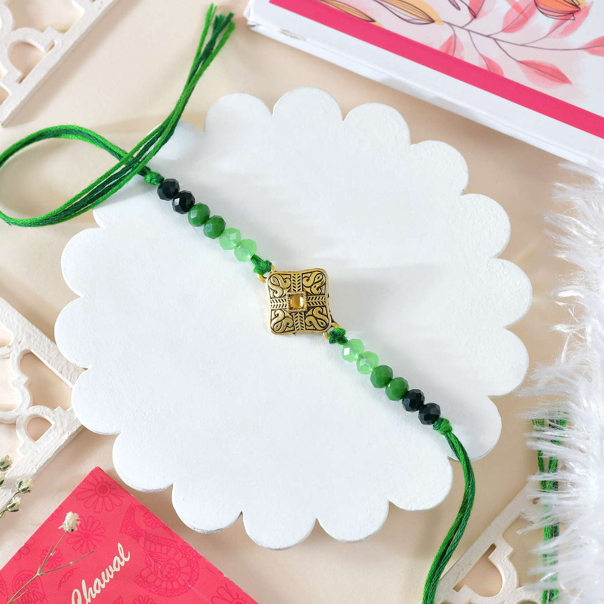 Single Bhai Rakhi with Baklava Sweet