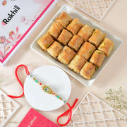 Traditional Kundan Rakhi with Baklava