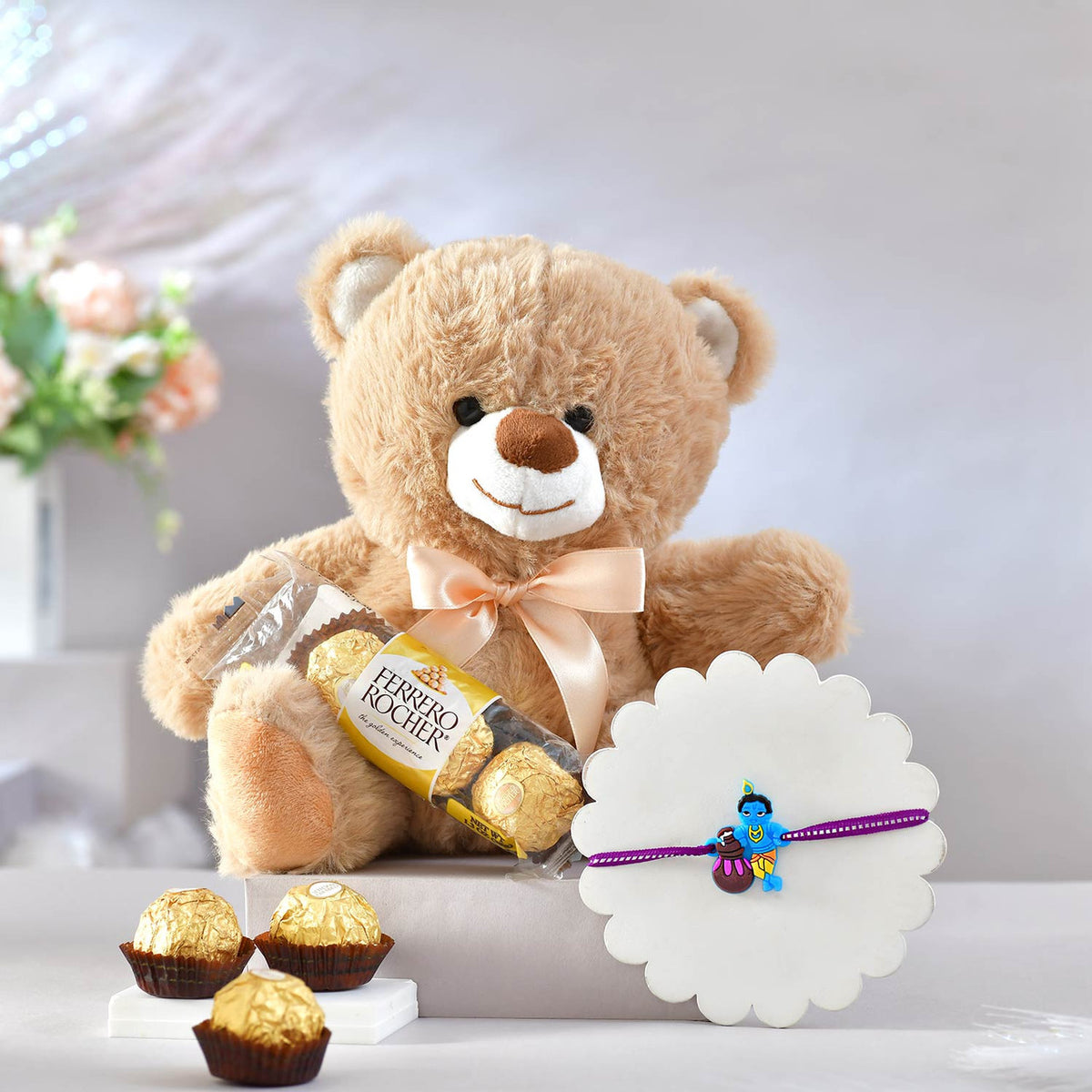Krishna Kids Bhai Rakhi With Chocolate & Teddy