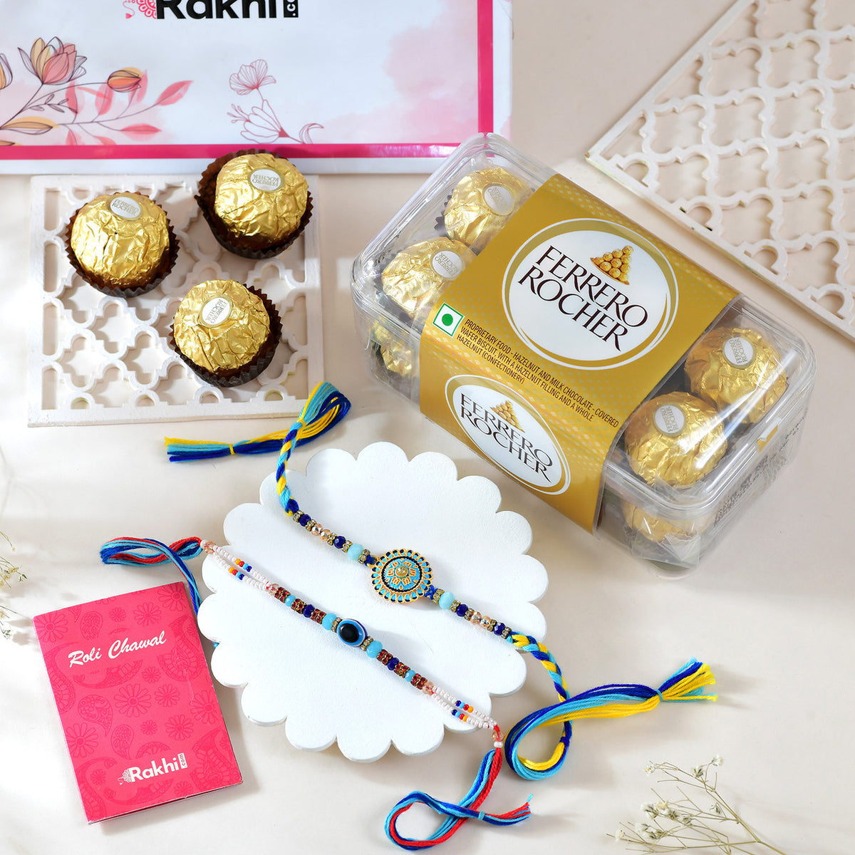 Set of 2 Bhai Rakhi With Ferrero Rocher Chocolate