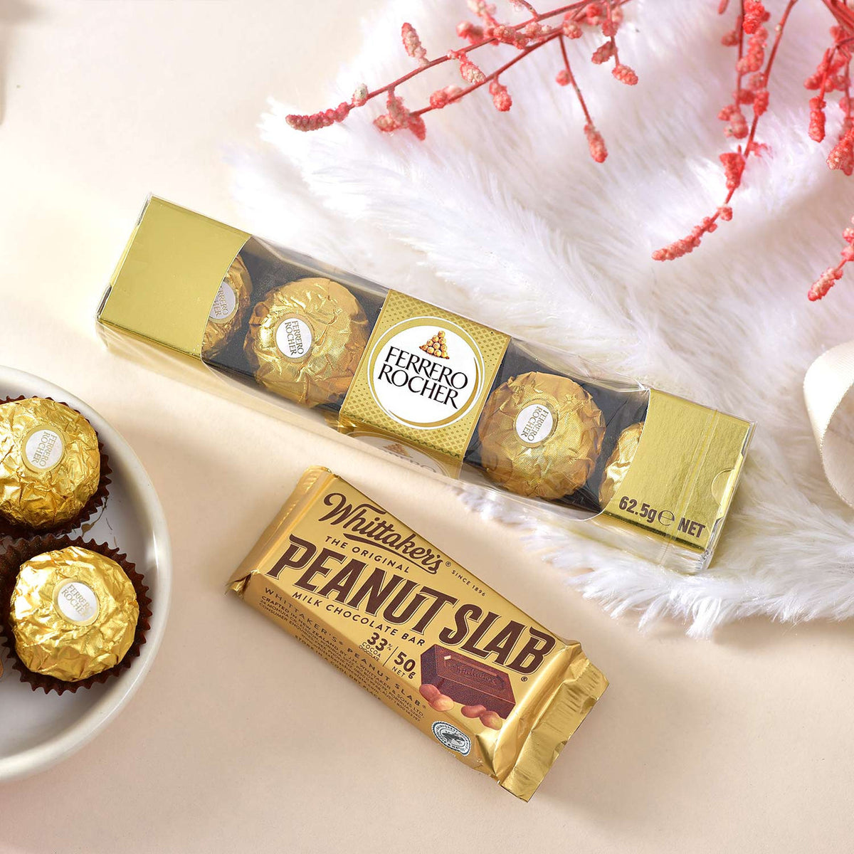 Set of 2 Bhai Rakhis With Gourmet Hamper