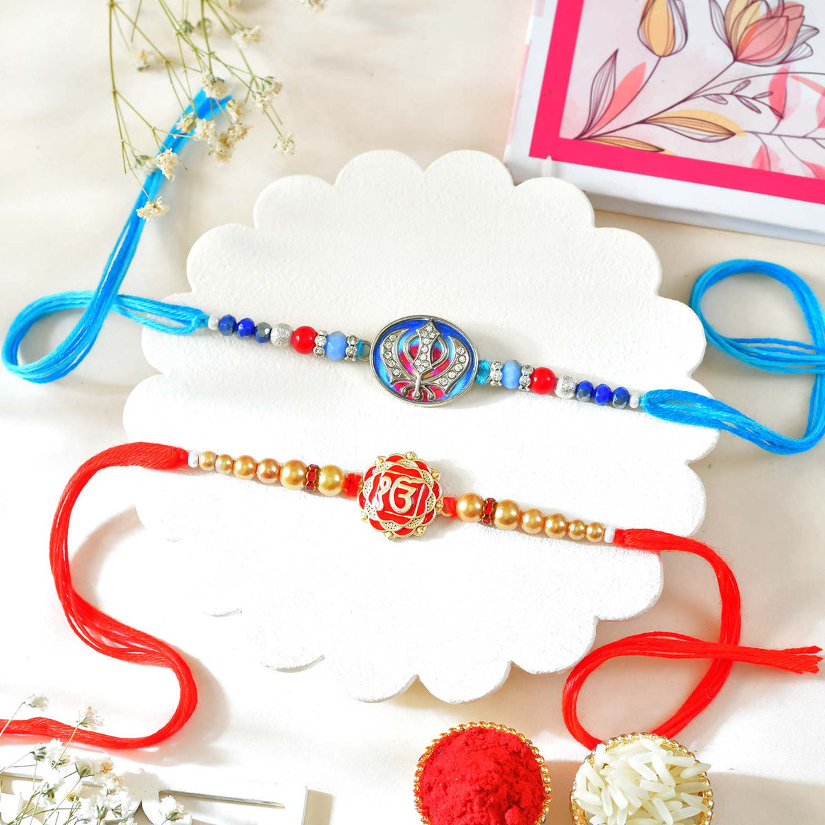 Set of 2 Punjabi Religious Rakhi