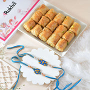 Set of Designer Rakhi With Baklava Sweet