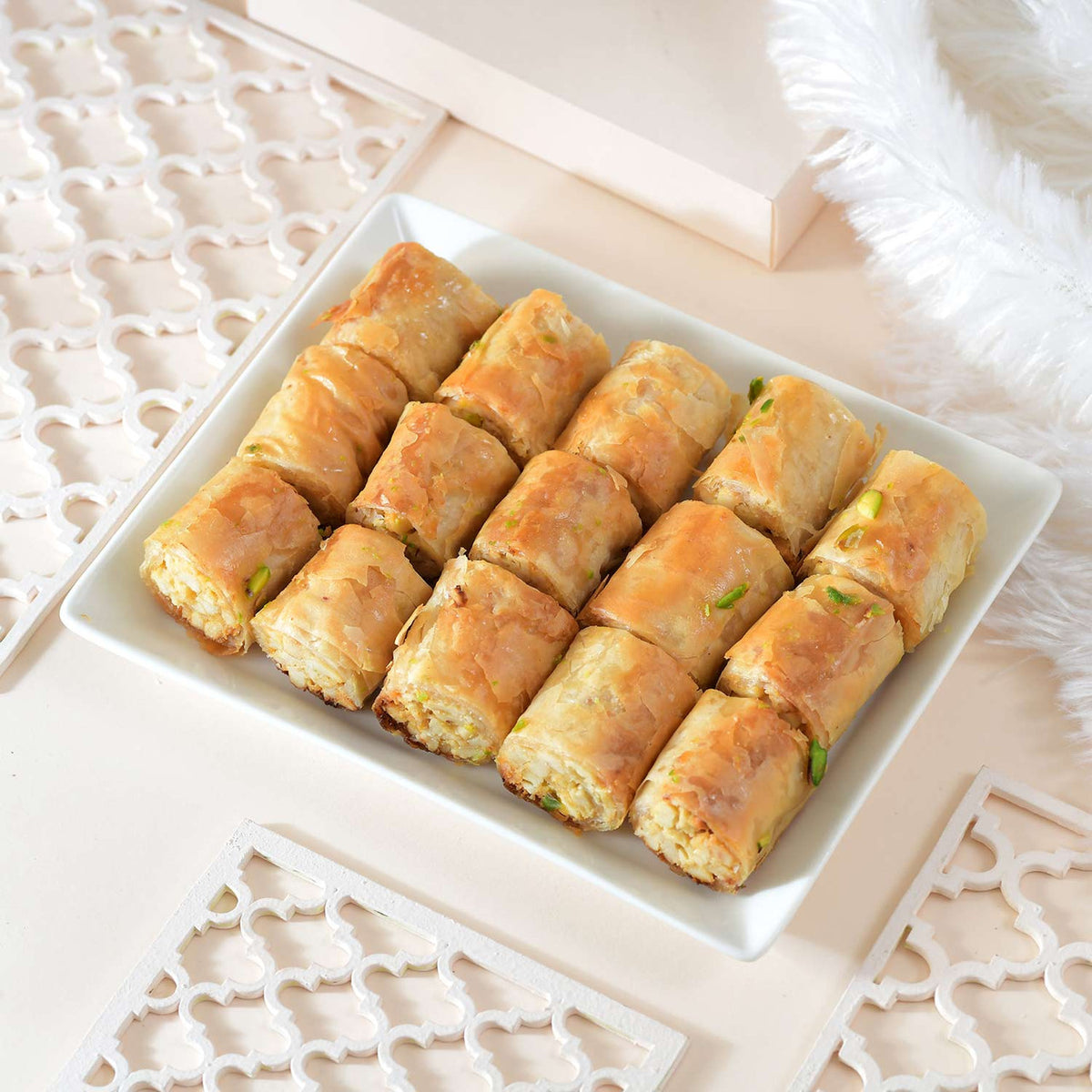 Set of Designer Rakhi With Baklava Sweet