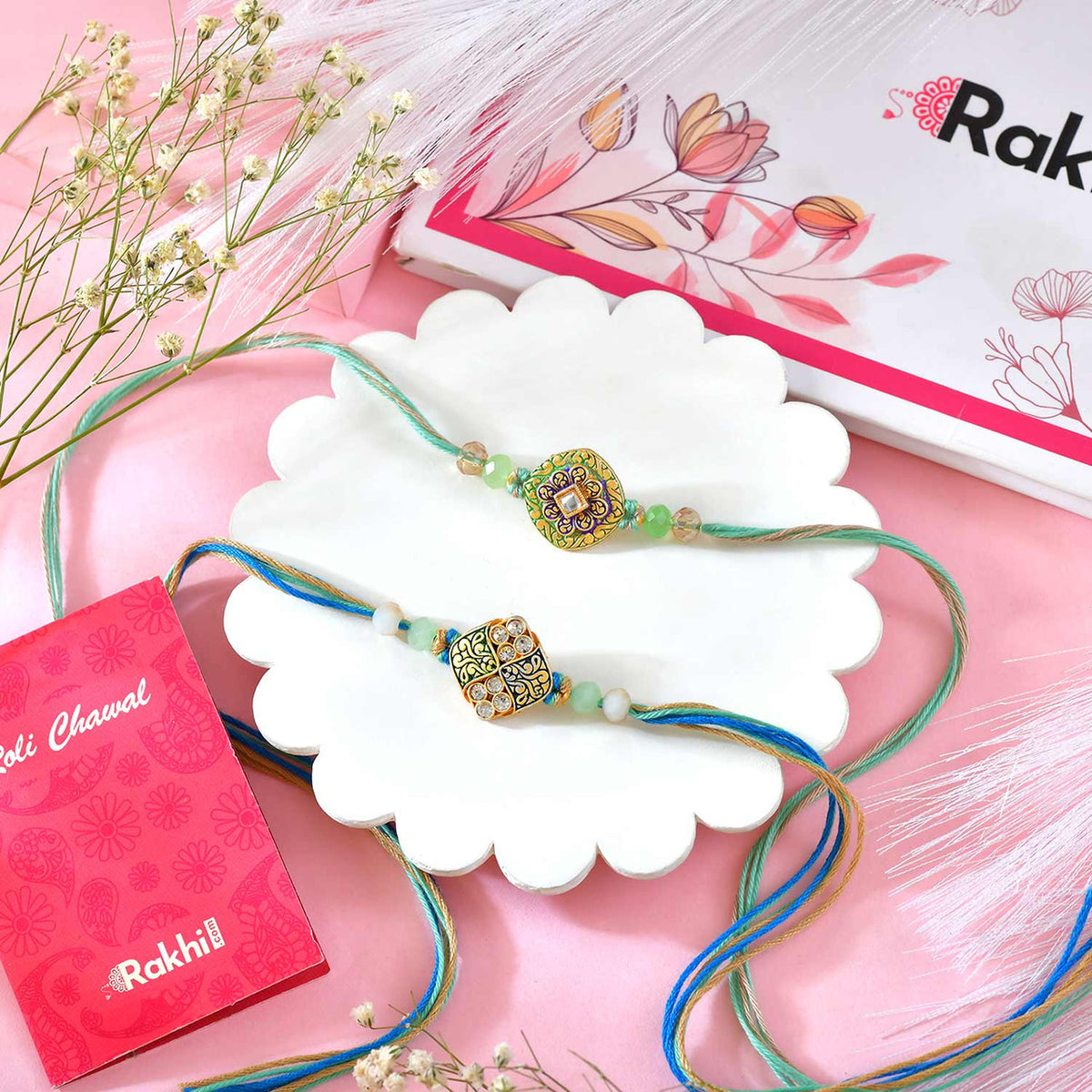 Set of 2 Colorful Rakhi for Bhai