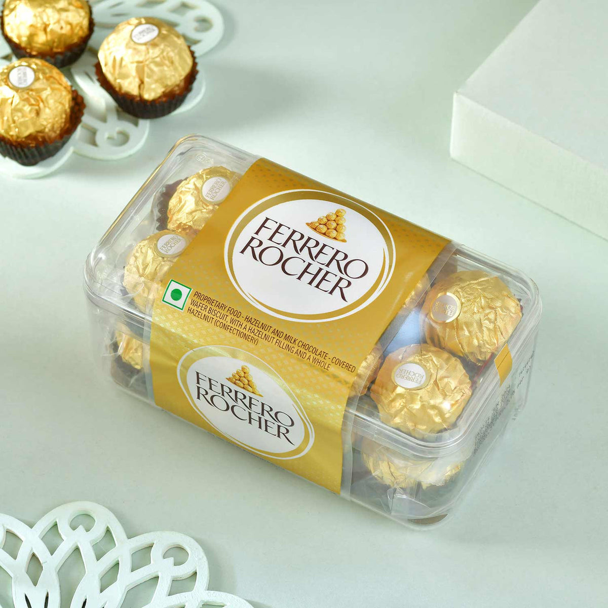 Designer Rakhi Set with Besan Laddoo & Ferrero Rocher