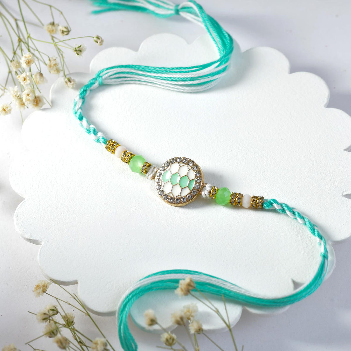 Elegant Beaded Thread Rakhi Combo
