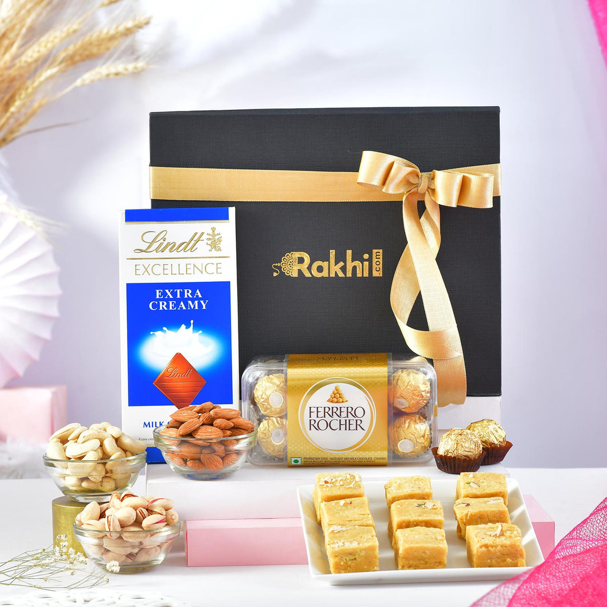 Designer Rakhi Set with Gourmet Hamper