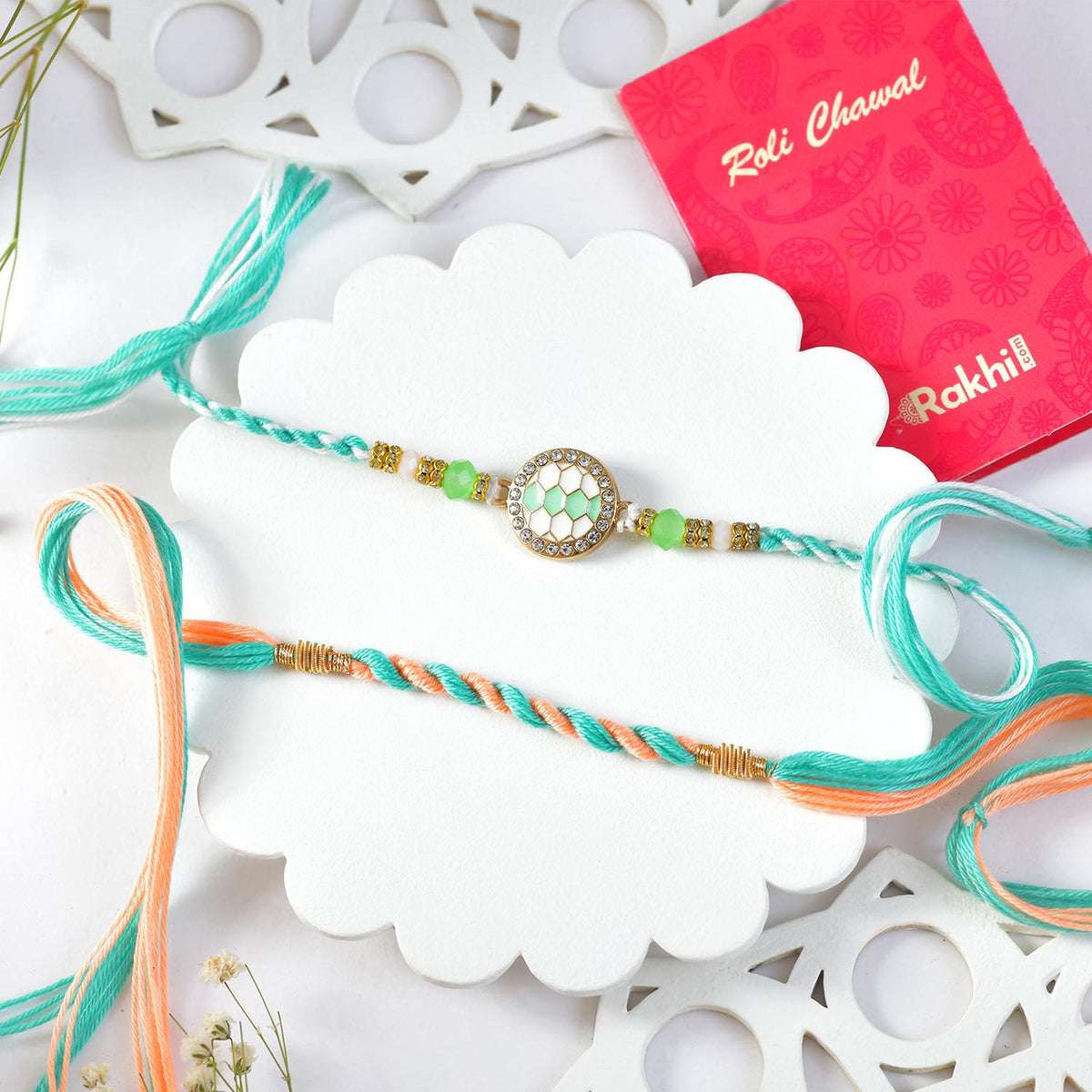 Designer Rakhi Set with Gourmet Hamper