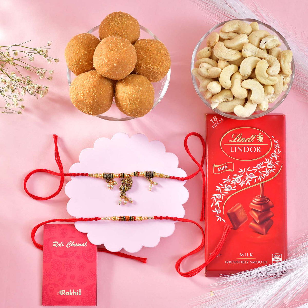 Bhaiya Bhabhi Rakhi Set With Gourmet Hamper