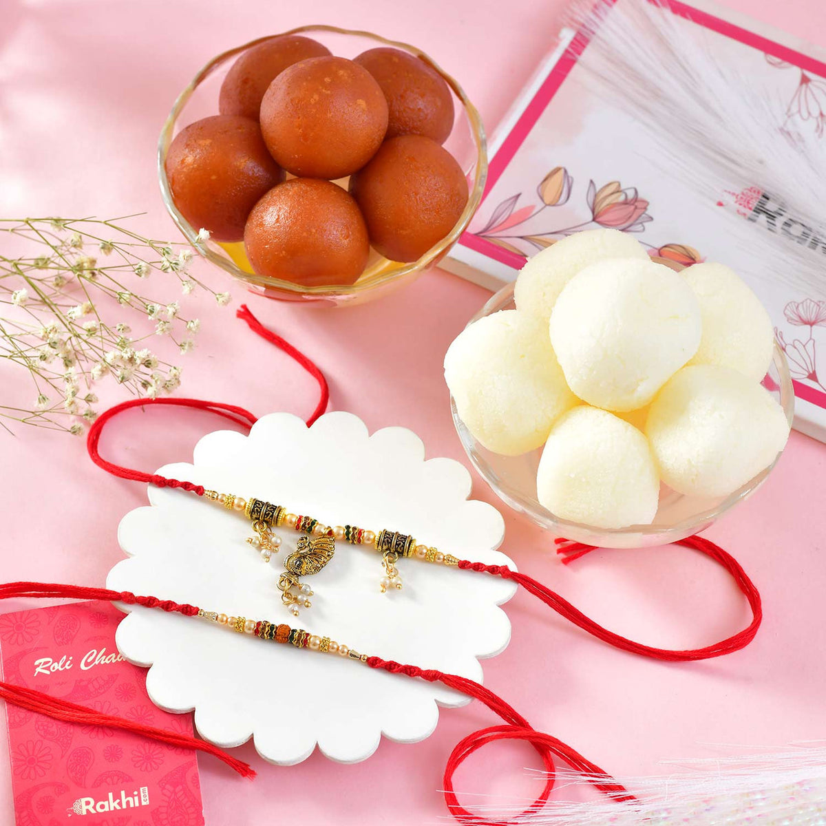 Bhaiya Bhabhi Rakhi With Sweets Combo