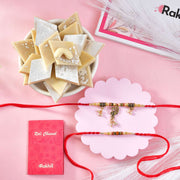 Rajasthani Style Peacock Rakhi With Kaju Katli