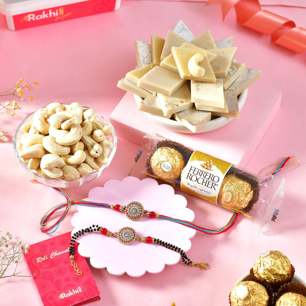 Set of Rakhi with Sweet & Chocolate Hamper