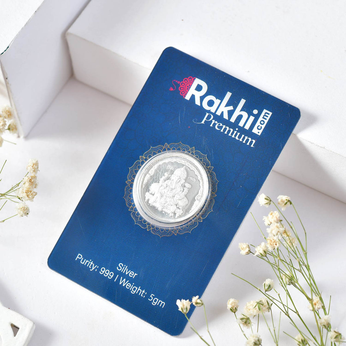 Premium Bhaiya-Bhabhi Rakhi Set with Kaju Katli, Dry Fruits & Silver Coin