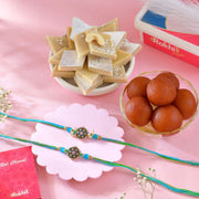 Elegant Rakhi Set with Sweets Hamper