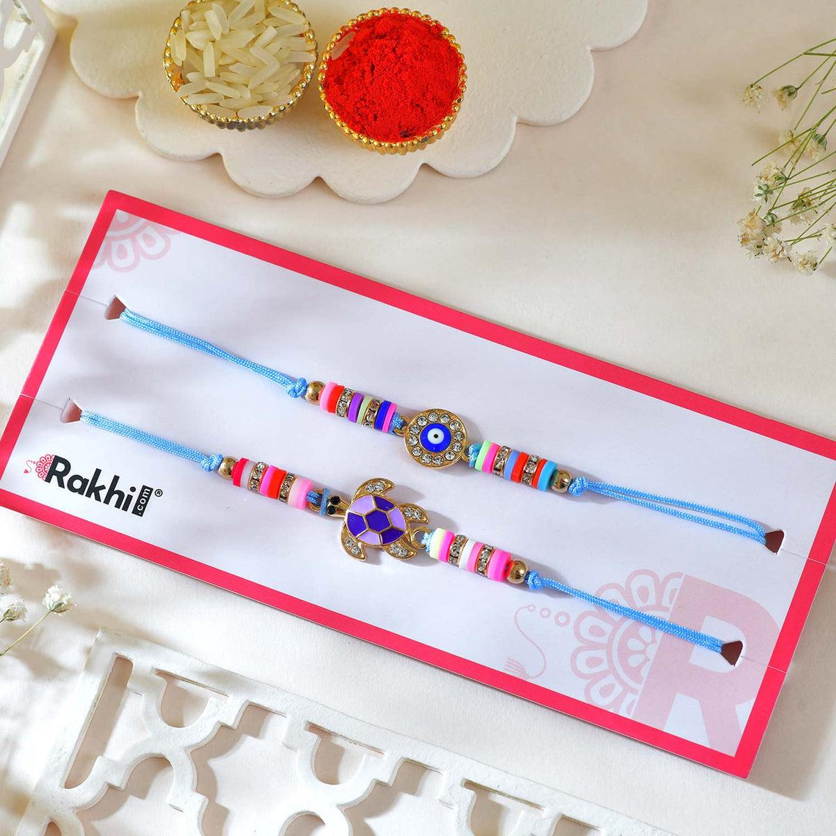 Colorful Bead Rakhi Set for Kids