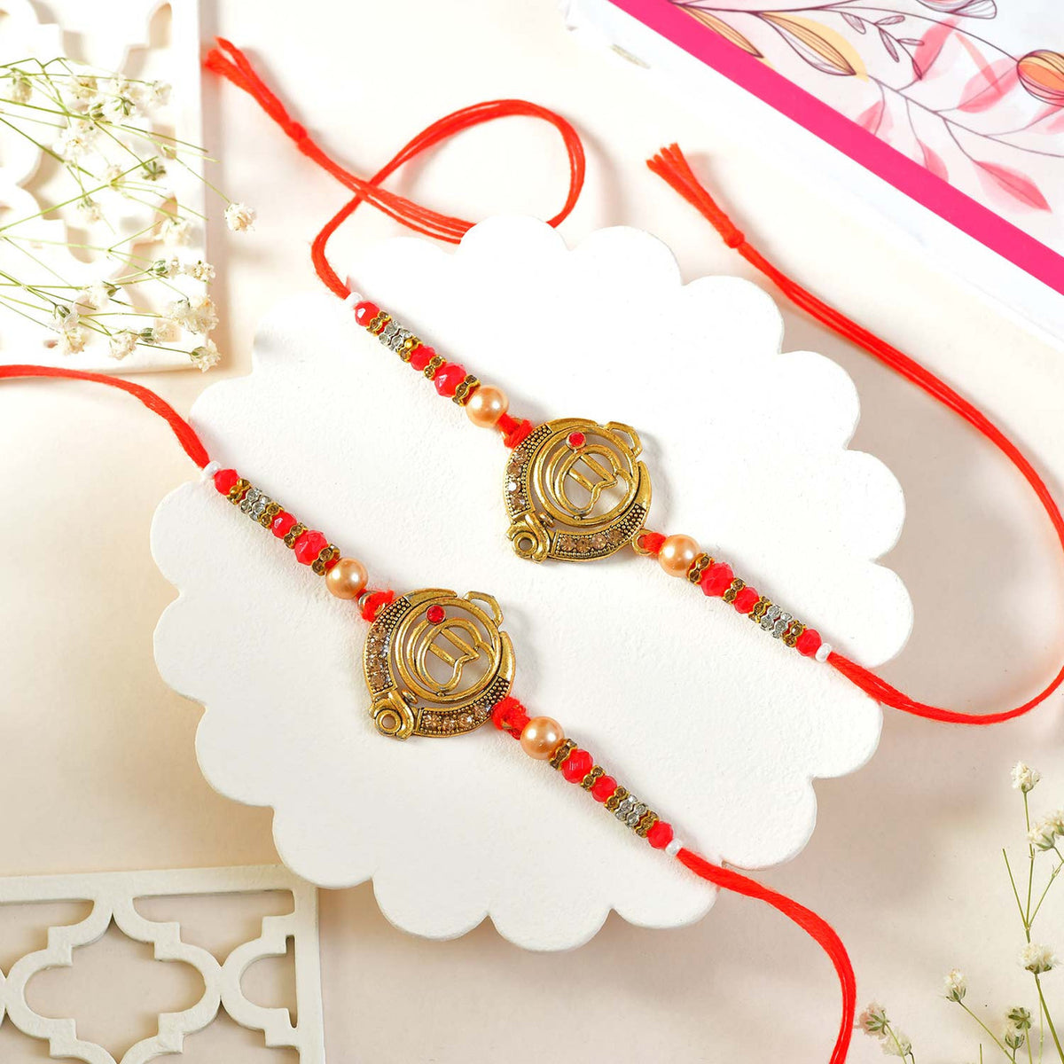 Ek Onkar Rakhi Set with Kaju Katli