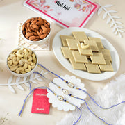 3 Evil Eye Rakhi With Sweets & Dryfruit Nuts