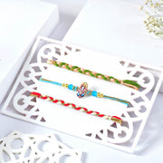 Elegant Rakhi Set with Ganesha Charm
