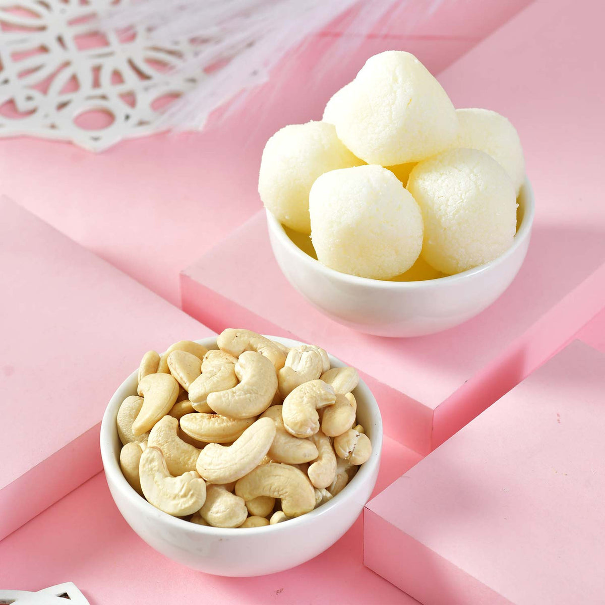 Raksha Bandhan Gift Hamper with Sweets, Dry Fruits & Silver Coin