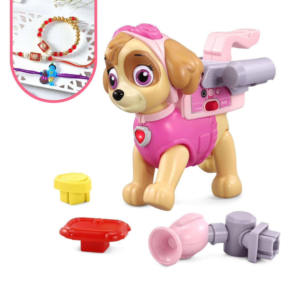 Divine Trio Rakhi Set with Paw Patrol Kids Toy