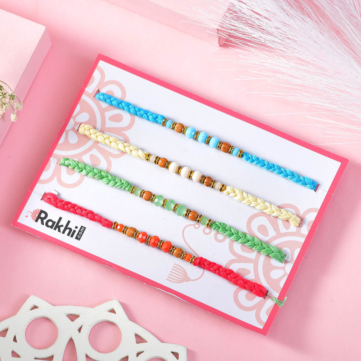 Set of Four Enchanting Rakhi For Brother