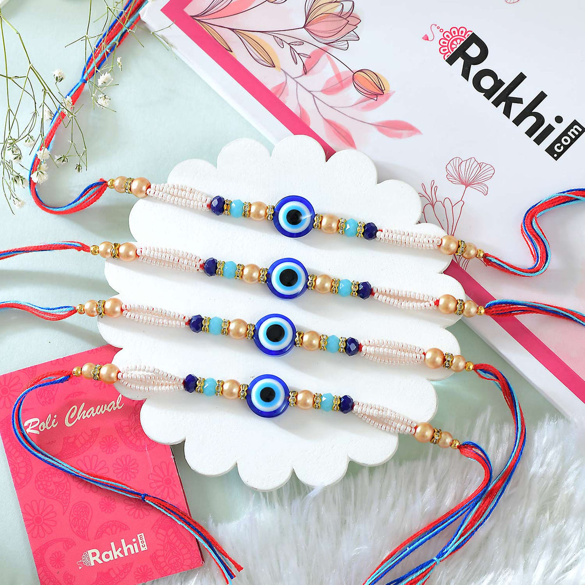 Set of 4 Evil Eye Rakhi