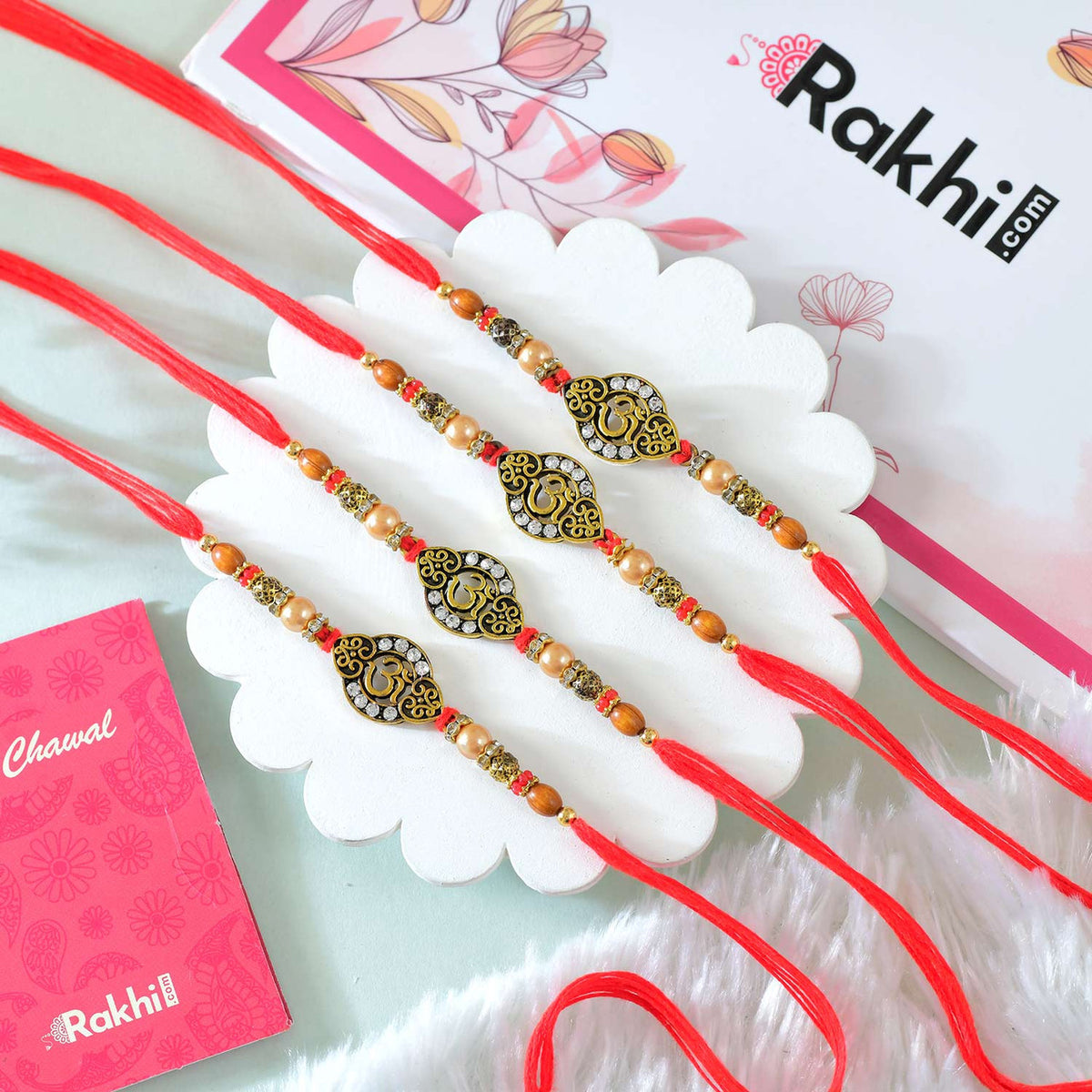 Set of 4 Om Rakhis
