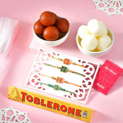 Set of 4 Rakhi With Chocolate & Sweets