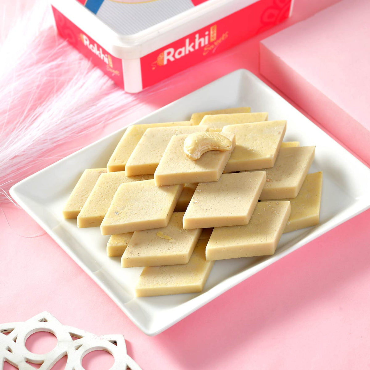 Traditional Bhai Rakhi Sets with Diya & kaju katli