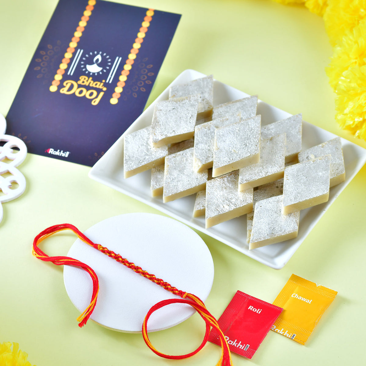Bhaidooj Kalava with Kaju Katli