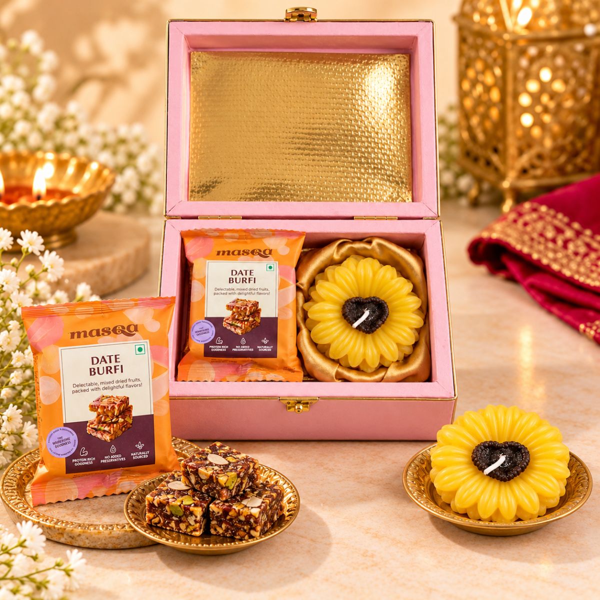 Festive Sweet & Candle Gift Box