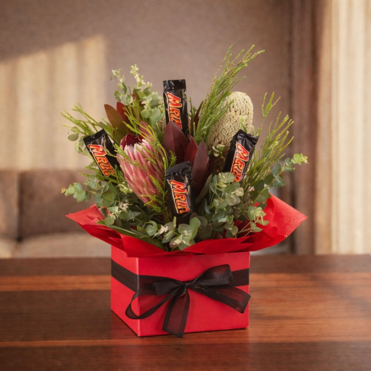 Australian Native & Mars Bar Gift Arrangement