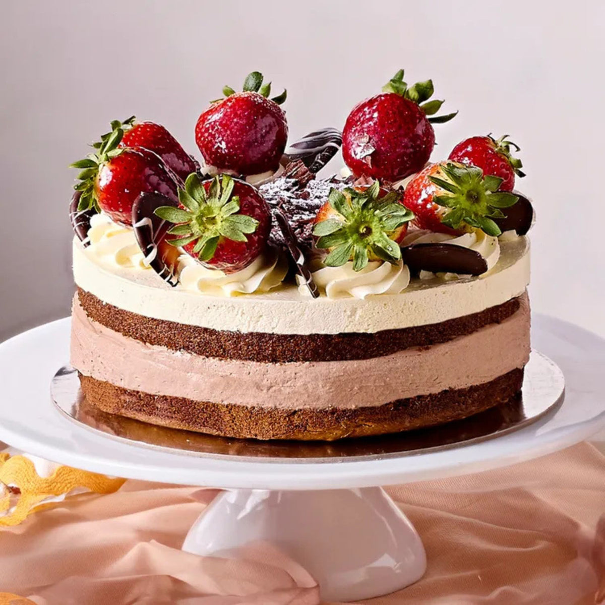 Chocolate Mousse Strawberry Cake