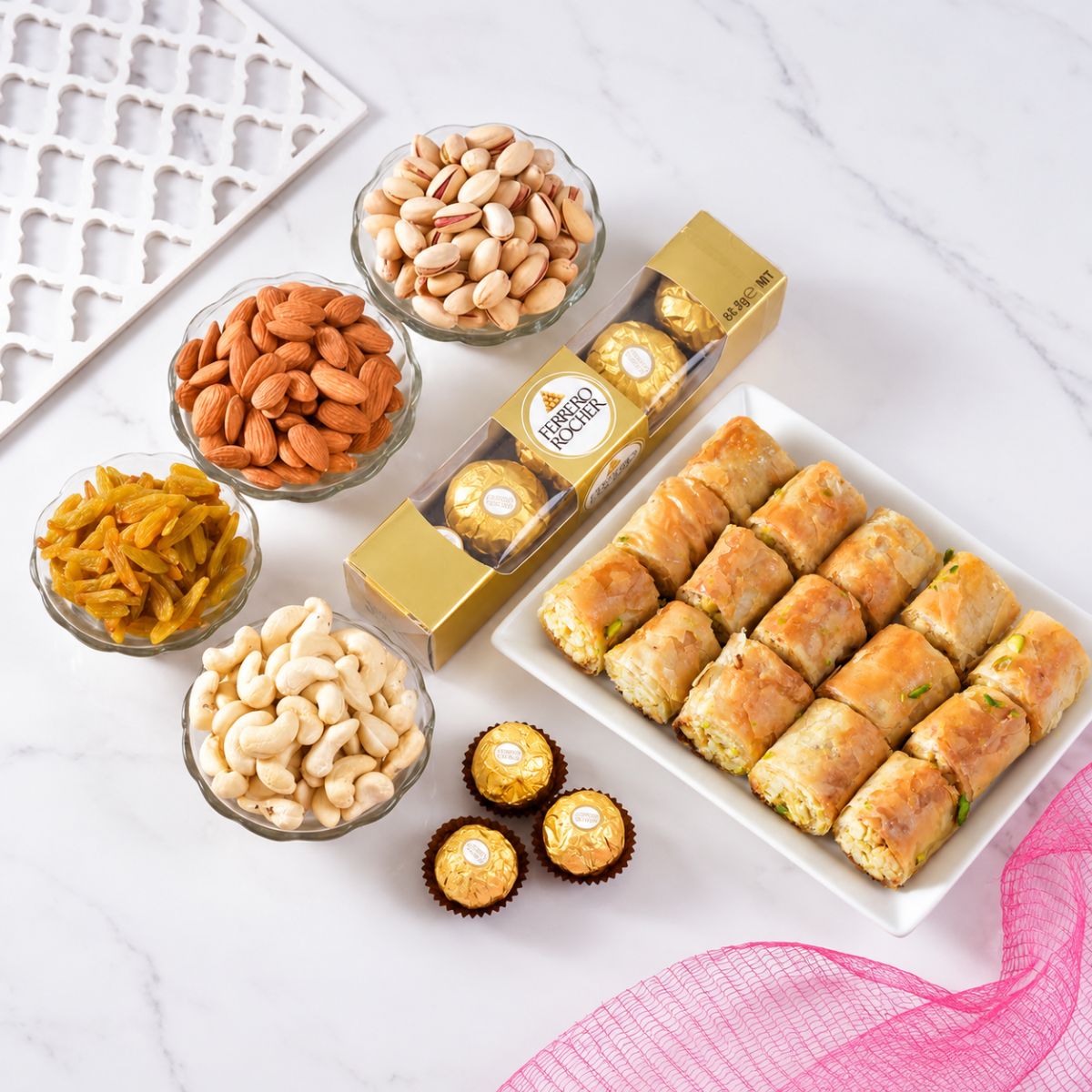 Celebration Diwali Hamper with Nuts, Chocolates & Soan Papdi