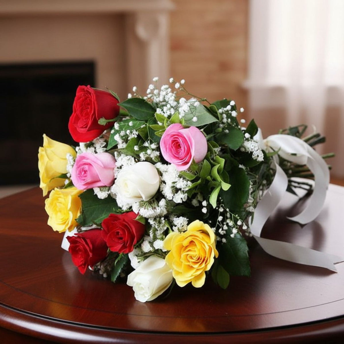 Rainbow Mixed Rose Bouquet