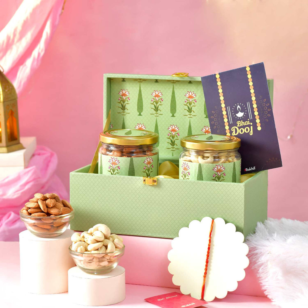 Bhaidooj Dhaaga With Assorted Dryfruits Gift Hamper