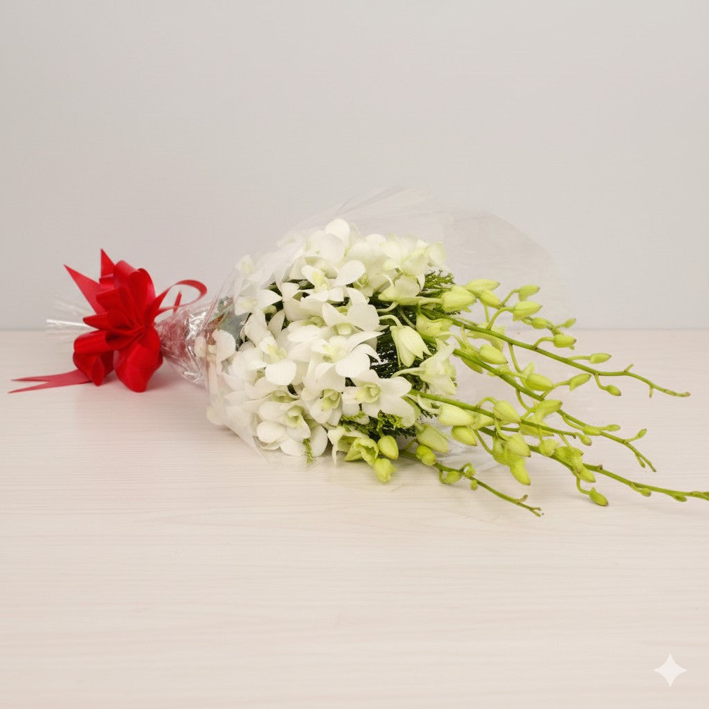 Pure White Orchid Bouquet