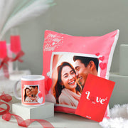 Personalized Photo Cushion & Mug Love Combo