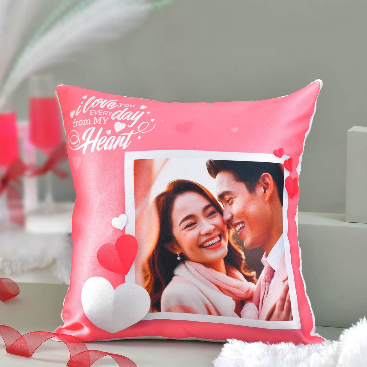 Personalized Photo Cushion & Mug Love Combo