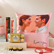 Personalized Photo Cushion With Assorted Chocolates