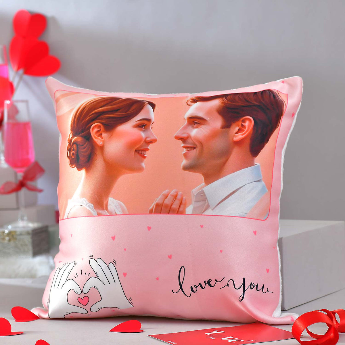 Personalized Love Photo Cushion & Mug